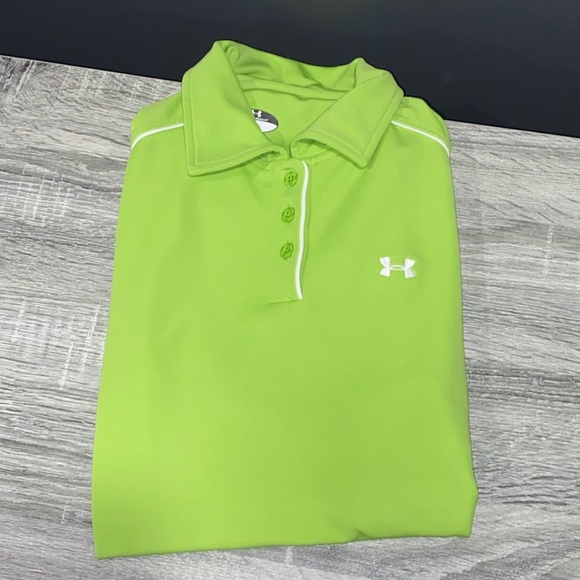 Under Armour | Woman’s Collared Lime Green Polo Tee - Size Small - Picture 3 of 12